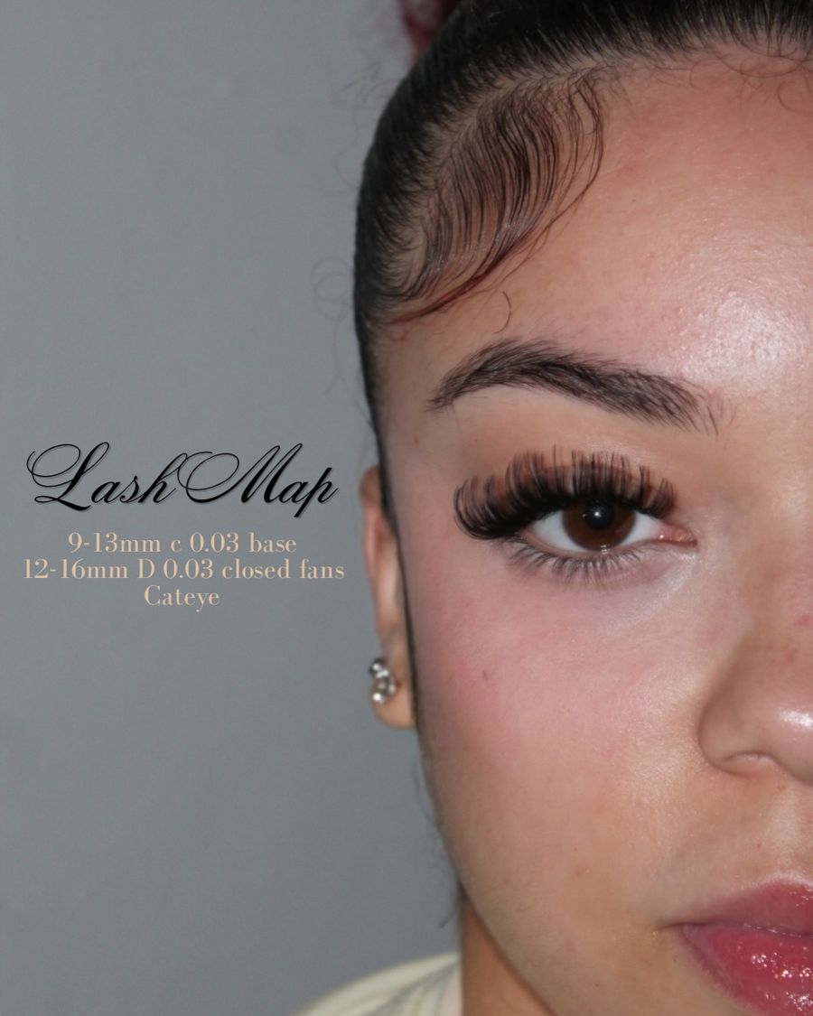 Cat eye lash map posted by Proverb Beauty